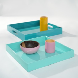 Bandeja de Servicio Lacada, Plato Decorativo Artístico de Alto Brillo para un Estilo de Mesa Atrevido y para Entretener - Product Image 6
