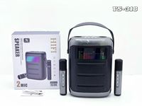 Altavoz Karaoke Portátil SU.YOSD YS-318 de 4 Pulgadas y 15W con Bluetooth, Micrófonos Inalámbricos Dobles, Batería Integrada (3600mAh) y Luces RGB