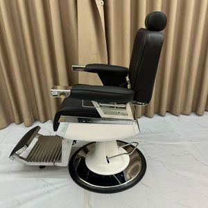 Silla de barbero estilo retro para hombres con respaldo reclinable para barberías y salones. - Product Image 2