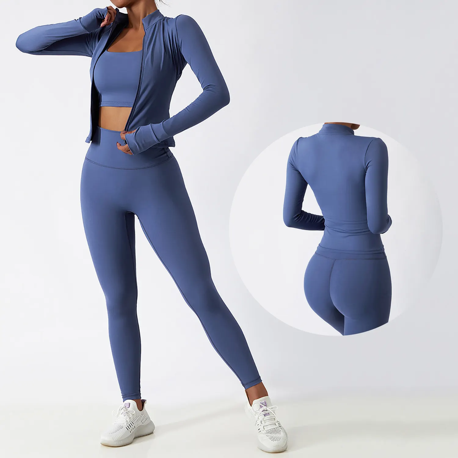 3 pezzi all'ingrosso abbigliamento sportivo da donna abbigliamento Yoga palestra set Fitness senza soluzione di continuità allenamento set per le donne