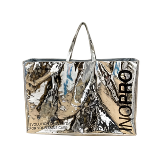Multi Size <b>Silver</b> <b>Bag</b> Collection Large Capacity Tote <b>Bag</b> Waterproof Makeup <b>Bag</b> Travel Cosmetic <b>Bag</b> Embossed Logo Lunch <b>Bag</b> - Product Image 3