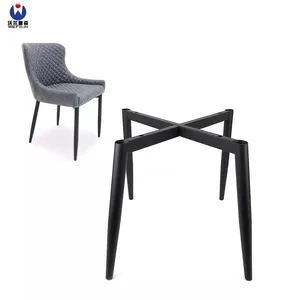 Furnitur Makan Desain Nordic Murah, Kain Pelapis Kaki Logam Beludru Modern Kaki Kursi Makan untuk Ruang Makan/Restoran