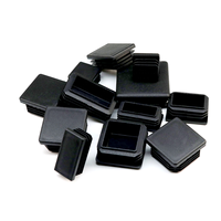 Bouchon de Tube carré 45x45mm, Insert en plastique, bouchons de trou de finition pour clôture, Post-tuyau, couvercle de Tube, chaise noir
