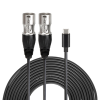 Câble d'interconnexion audio professionnel Yinyu DC007K USB-C vers double XLR mâle OFC à faible bruit pour smartphone, console de mixage, haut-parleur