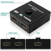 Commutateur HDMI2.0 HDTV commutateur bidirectionnel 1x2 / 2x1 AB répartiteur de commutation 2 ports prend en charge 4K 1080P 3D HDR HDCP répartiteur pour TV