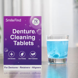 Tabletes de Limpeza para Alinhadores Dentários Smile Find, Rápida Limpeza, Marca Privada, 120 Tabletes para Limpeza de Dentaduras - Product Image 1