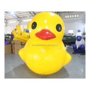 Pato de borracha amarelo inflável da promoção do modelo de água flutuante para piscina