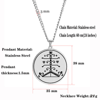 HLSS055 Amulette Ogou Feray Voodoo Veve Symbole Talisman Bijou Amulette Pendentif en acier inoxydable avec marquage laser