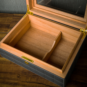 Caja Humidificadora Clásica <span class=keywords><strong>de</strong></span> Madera Esmerilada con Cerradura, Precio Bajo al por Mayor, Caja Portátil para Exhibición <span class=keywords><strong>de</strong></span> Cigarros - Product Image 5