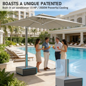 Parasols de qualité commerciale avec climatiseur, résistants au vent, en aluminium, électriques, automatiques, vente en gros - Product Image 2