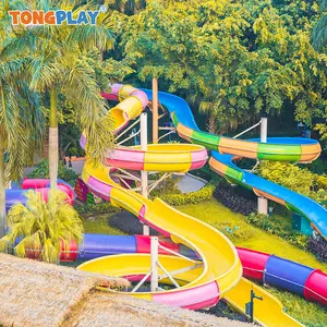 Combination Slide Aqua Park Equipment Amusement Park Equipment Fiberglass Water Slide Pool For Adults Children