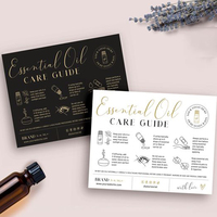 Logotipo impreso personalizado Guía de cuidado de aceites esenciales Insertar orden Instrucciones de aceite esencial Tarjeta de agradecimiento Insertar Paquete de tarjeta