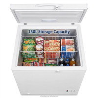 Congelador Solar de 150L, DC 12V 24V, Doble Voltaje, Congelador Profundo, Máquina de Hielo para Almacenamiento en Hogares, Tiendas y Aldeas Aisladas