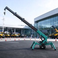 Mini-grue araignée hydraulique diesel sur chenilles avec bras articulé pliable à vendre