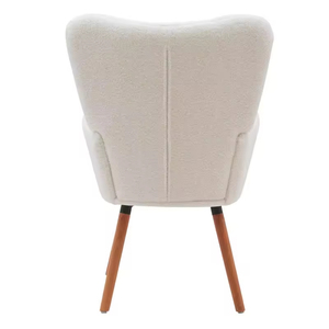 Fauteuils blancs modernes de style nordique pour salon, <span class=keywords><strong>fauteuil</strong></span> d'appoint <span class=keywords><strong>à</strong></span> <span class=keywords><strong>dossier</strong></span> <span class=keywords><strong>haut</strong></span> avec pieds en bois, très vendus - Product Image 2