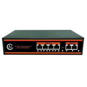 Comutador PoE passivo de porta 48v IEEE802.3 af/at Gigabit não gerenciado, interruptor PoE de porta 4/6/8/16 para câmera IP CCTV