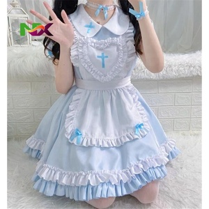 Vestido de Sirvienta Estilo Lolita Dulce, Vestido de Sirvienta Rosa Suave, <span class=keywords><strong>Disfraz</strong></span> de Cosplay Kawaii, Conjuntos de Disfraces de Cómic para <span class=keywords><strong>Mujer</strong></span> - Product Image 5
