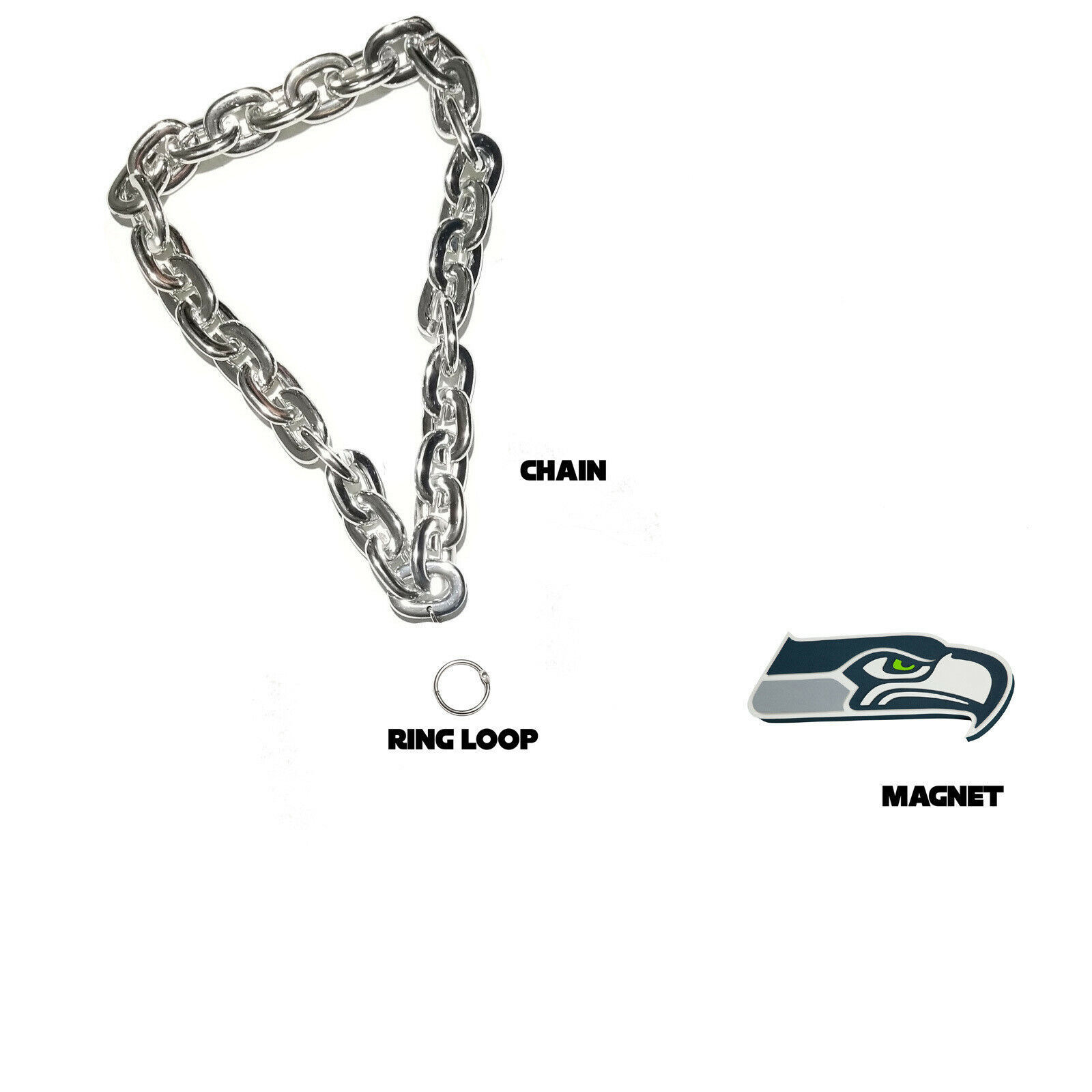Collana calcio Seattle Seahawks moda cubic zirconia catena Collana calcio Seattle Seahawks moda cubic zirconia catena
