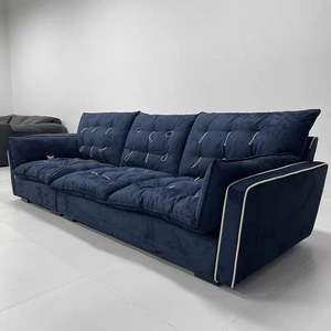 غابة سوداء إيطالية بسيطة من جلد البقر مع طبقة علوية لغرفة المعيشة أريكة صغيرة بوحدة صف لأسفل - Product Image 2