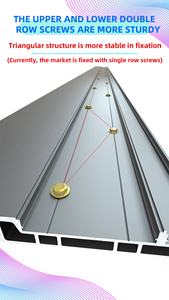 Ringhiera per Scale <span class=keywords><strong>in</strong></span> Alluminio Nero con Balaustra <span class=keywords><strong>in</strong></span> Vetro Stile Cinese, Funzione di Sicurezza, Installazione a Parete o su Terrazza, Fai-da-Te per Hotel - Product Image 4