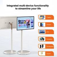 Téléviseur intelligent à écran tactile défilable Android 13 120Hz avec rétroéclairage LED 27/32 pouces, rechargeable sans fil, portable et personnalisable