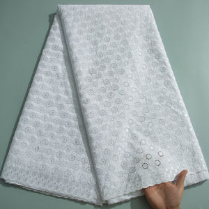 Tissu en Dentelle <span class=keywords><strong>Suisse</strong></span> 2024 <span class=keywords><strong>de</strong></span> Haute Qualité Original Dubaï Coton Nigérian Brodé 5 Yards Robe Africaine pour Hommes 3809 - Product Image 1