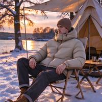 Veste d'hiver matelassée réversible et chaude pour homme, style décontracté, avec fermeture éclair, 80 % duvet, coupe bouffante