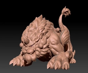 Statue <span class=keywords><strong>de</strong></span> lion porte-bonheur, sculpture <span class=keywords><strong>de</strong></span> lion gardien chinois en <span class=keywords><strong>fibre</strong></span> <span class=keywords><strong>de</strong></span> <span class=keywords><strong>verre</strong></span>, grande sculpture <span class=keywords><strong>de</strong></span> dessin animé pour l'extérieur, centre commercial, place publique - Product Image 3