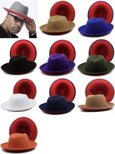 Chapeaux Fedora Homme Personnalisés Tendance 2022 Nouveaux Chapeaux Bowler Homburg Trilby Bicolores Vente en Gros Sombrero Fedora Homme - Product Image 5