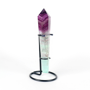 Vente en gros de baguettes de fluorite arc-en-ciel polies à la main, grande tour de cristal de pierre précieuse pour la décoration - Product Image 4