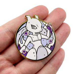 Broche anime japonais Mewtwo <span class=keywords><strong>Arceus</strong></span> Rachi Badge en métal Logo personnalisé Broche en émail - Product Image 4