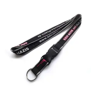 Benutzer definierte Veranstaltung Werbung Promotion Hals Schlüssel bund Lanyard benutzer definierte gestickte gewebte Schlüssel bund Riemen mit Ring