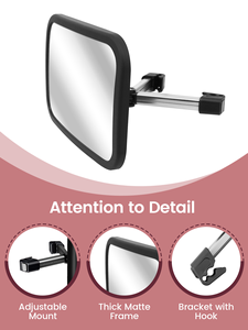 Metal Hook Clip Adjustable Car Baby Rearview <b>Mirror</b>, Child Safety Observation <b>Mirror</b> <b>Bracket</b>, Maternity Car Acces - Product Image 1
