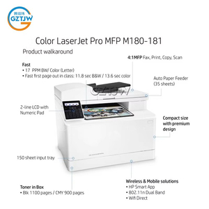 Impresora nueva remanufacturada para HP Color LaserJet Pro <span class=keywords><strong>MFP</strong></span> <span class=keywords><strong>M181fw</strong></span> M181 181 Impresora láser inalámbrica de escaneo de copia de impresión de fax - Product Image 2