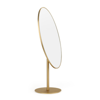 En stock rotation en gros de luxe en cuir affichage en métal noir boucle d'oreille maquillage or métal bijoux miroir