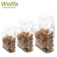 Op maat gemaakte bedrukte verpakkingstas met venster, geschikt voor noten, voedselveilige snacks, gemengde gedroogde vruchten, met hersluitbare ritssluiting.