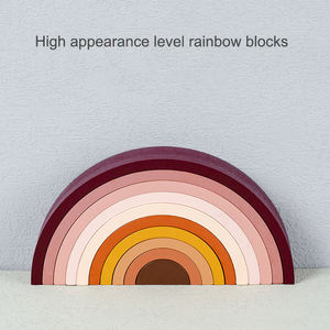 Игрушки для малышей деревянные радужные игрушки Монтессори раннее образование строительные блоки игрушки для детей - Product Image 4