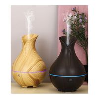 Diffuseur d'huiles essentielles ultrasonique à grain de bois 160 ml pour la maison et le bureau, diffuseur d'arômes USB avec 7 couleurs