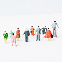 Figurines humaines miniatures colorées à l'échelle 1:87, figurines miniatures pour la décoration de paysages, petites figurines miniatures réalistes