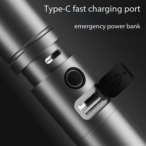 Lampe torche à zoom télescopique, laser blanc, longue portée, avec crochet, portable, multifonctionnelle, rechargeable par USB, lampe LED puissante - Product Image 2