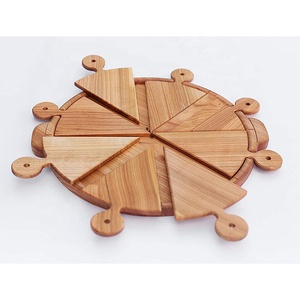 Wooden Board and <strong>Plates</strong> for <strong>Pizza</strong> - Product Image 1