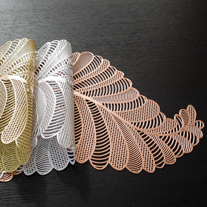 Lá bảng <span class=keywords><strong>RUNNER</strong></span> cho bàn ăn trang trí kim loại PVC trable Á hậu đám cưới placemats - Product Image 2
