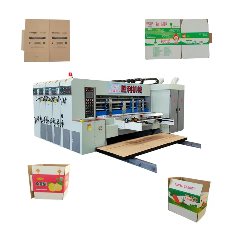 Máquina ranuradora de impresión automática, máquina de cartón corrugado de 4 colores, Flexo