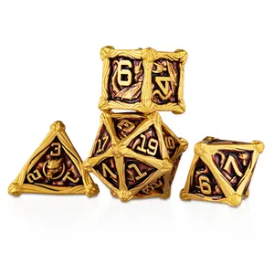 Оптовая продажа от производителя, набор из 7 шт. Металлических Кубиков dnd, однотонные металлические кубики специальной формы с цветным сдвигом для RPG Dungeons & Dragons