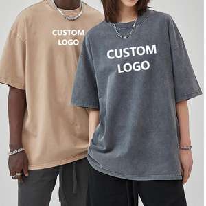 เสื้อยืดผ้าคอตตอนพิมพ์แวกซ์เสื้อยืดทรงหลวมใส่ได้2024ฤดูใบไม้ผลิและฤดูร้อนสินค้าใหม่275กรัม100% - Product Image 1