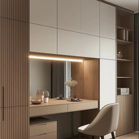 Armoire moderne sur mesure en bois à charnières en panneaux de particules pour chambre/salon, mobilier de maison, hôtel, appartement, rangement de placard, garantie 2 ans