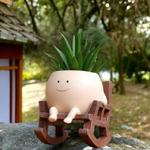 Sedia a dondolo, Faccina Sorridente, Vaso Creativo Piccolo, Balcone <span class=keywords><strong>con</strong></span> <span class=keywords><strong>Piante</strong></span> <span class=keywords><strong>Grasse</strong></span> Carine, Giardino Interno/Cortile, Decorazione per <span class=keywords><strong>Piante</strong></span> in Vaso - Product Image 2