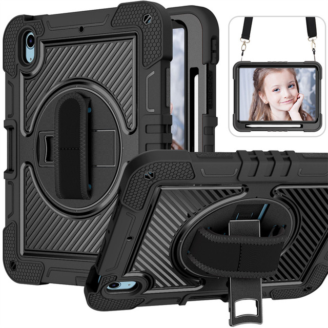 Heavy Duty Tablet Cover for iPad A16 2025 for iPad Pro 11 M5 M4 Air 11 M3 M2 Shockproof Rugged Tablet Case with Shoulder Strap