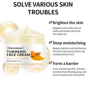 Marque privée Crème pour le visage anti-rides raffermissante Anti-âge pour la peau Crème hydratante antioxydante Crème blanchissante au curcuma