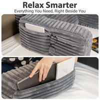 Vakuumkomprimiertes Gestreiftes Plüsch-Lesekissen mit Seitentaschen, Maßgefertigter Stoff, Bett-Rückenlehne, Sofa, Geringer Frachtvolumen unter 0,3CBM